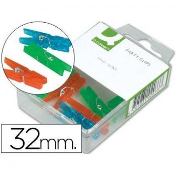 Q-Connect Mini-Wäscheklammern 32 mm 10 Stück sortiert