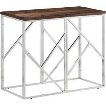 Table Console Pratique en Acier et Bois de Mélèze