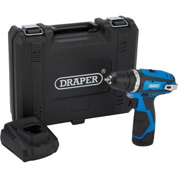 Draper D12VD 12v Cordless Drill Driver Set with Charger and Battery Pack