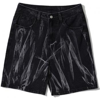 Shorts de Denim Estilo Hip Hop Azul