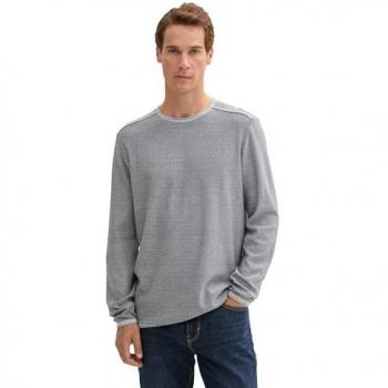 Tom Tailor Maglione a Righe Blu Navy e Bianco Off XL