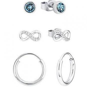Amor Damen Schmuckset, Sterling Silber 925, Kristallglas Infinity