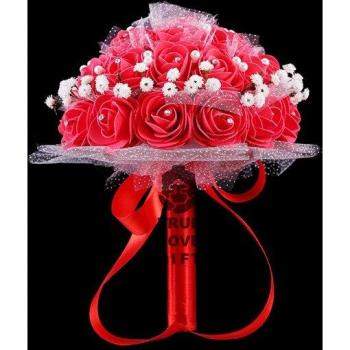 Brautsträusschen: Rosen-Schimmerstrauß in 9 Farben