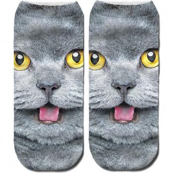 Calcetines 3D Pata de Gato + Animales, Algodón Corto Mujer 40