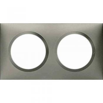 Plaque dooxie 2 postes Legrand finition plume mat