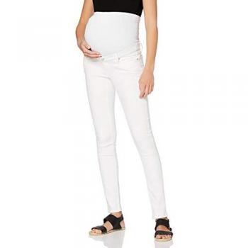 Noppies Damen Pants Romy Umstandsjeans, Weiß