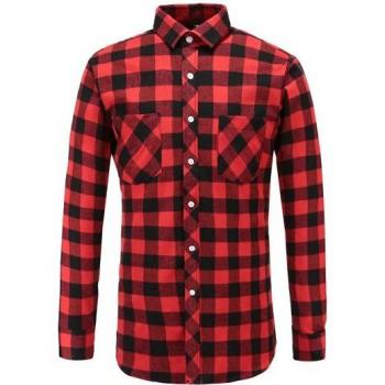 Chemise à carreaux en coton pour hommes Jeetoo