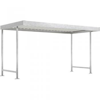 Abri de jardin Leipzig, un côté, unité de base, D 2200 mm, B 4300 mm, galvanisé