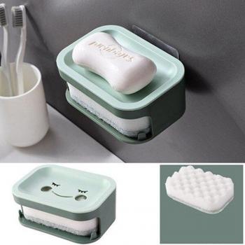 Plastic Sponge Soap Box for Bathroom