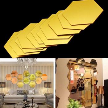 Hexagonal Mosaic Mirror Stickers