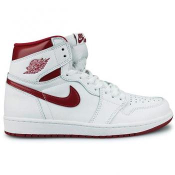 Jordan Air 1 Retro High OG Chaussures Homme Blanc/Rouge Universitaire 555088-103