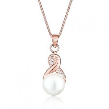 Elli Halskette Infinity Perle Kristalle 925 Silber Ketten Damen