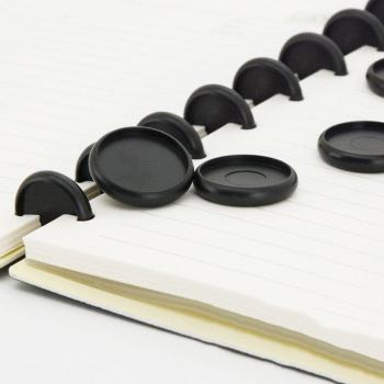 Cercle de Notes Noir 18‑53 mm – Classeur Boucle Boutons