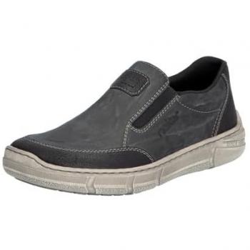 Rieker Halbschuh 04054, grau, Schlupfschuh mit Gummizug
