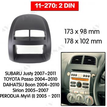 Radio-Fascia für DAIHATSU Sirion / Segen und TOYOTA Passo mit Halterung für Auto-Stereo