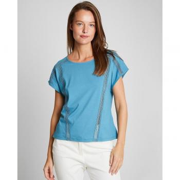 Camiseta de mujer con elegante calado y manga corta de Trucco