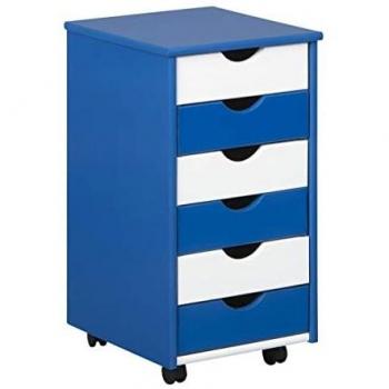 Cassettiera con ruote Inter Link blu e bianco