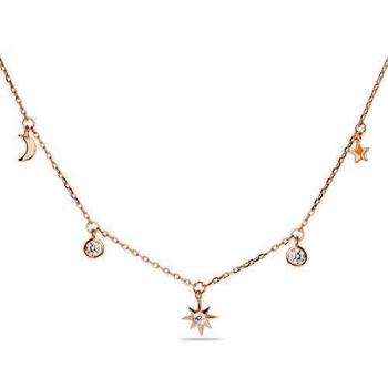 Collar Oyazia Luxenter Pide Un Deseo plata de ley 925 baño oro rosa