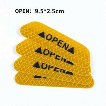 Cinta Adhesiva Reflectante de Seguridad para Puertas de Coche y Cascos, Juego de 4
