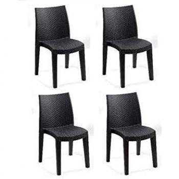 Sedia impilabile antracite 55 x 48 x H86 cm