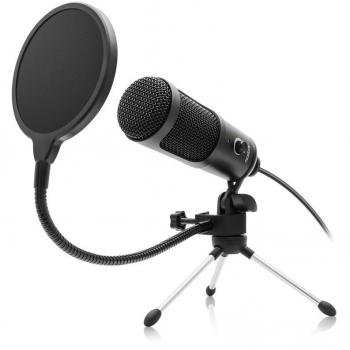 Microfono a condensatore Niceboy per voce con supporto e filtro anti-pop