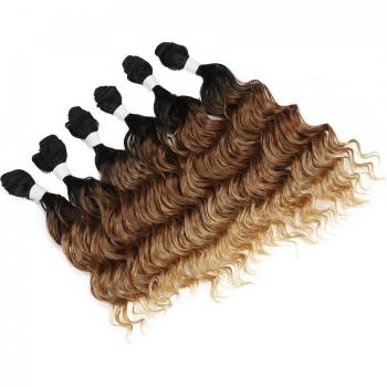 IDOL Ombre Brown 12-16 inch Deep Wave Hair Extensions with Closure