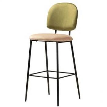 Taburete Bar Elegante Velvet Verde Marrón 43x53x108 cm