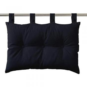 Coussin tête de lit 100% coton 50 x 70 cm Noir réglisse