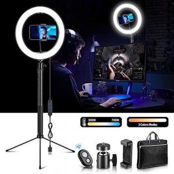 Stativ‑Set mit 10‑Zoll Selfie‑Ring und Telefonhalter