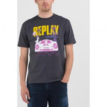 Camiseta corta negra Replay para hombre