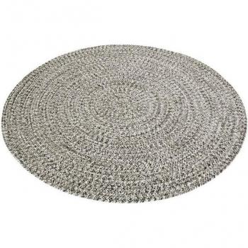 Trenzado Cream Bordered Round Rug for Indoor/Outdoor 150cm