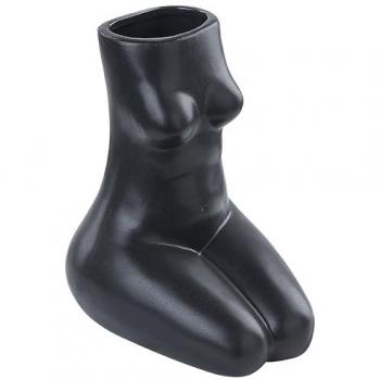 Vase noir Pyrgos : 22 cm, forme corps féminin en porcelaine