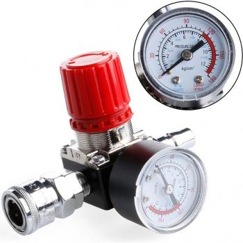 1/4 180PSI Air Compressor Pressure Regulator with Switch and Relief Valve