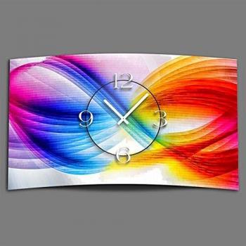 Dixtime Bunte Wanduhr aus Alu-Dibond