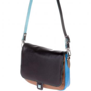 Borsetta in Pelle Colorata Tracolla DUDU Marrone Oscuro