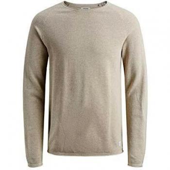 Jack & Jones Beiger Rundhalspullover HILL KNIT in XXL Größe