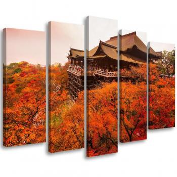 Five Panel Japanese Garden Wall Art