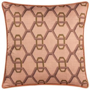 Pink Carnaby Chain Geometric Satin Cushion by Paoletti