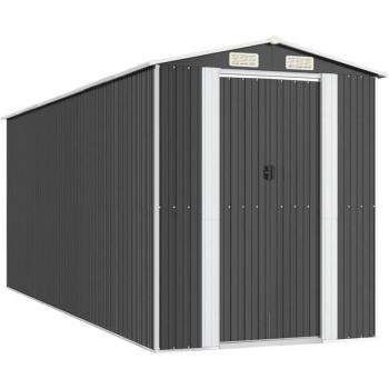Abri extérieur 192x523x223 cm – cadre en acier galvanisé, porte coulissante, ventilation naturelle