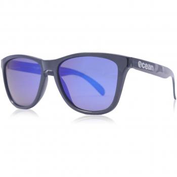 Gafas de Sol Ocean Sunglasses Sea, Unisex, Negro (Negro Brillo/Azul revo), Talla Única