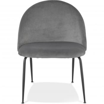 Chaise repas 71,5x64x83 cm en tissu velours gris