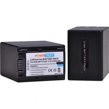 2x NP-FV100 4500mAh Battery with LCD Rapid Charger for Sony