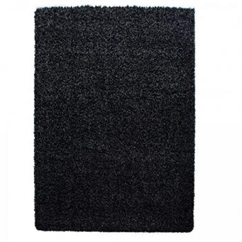 Unamour de Tapis Poils Longs Shaggy Noir – Dimension 60x110, motif uni