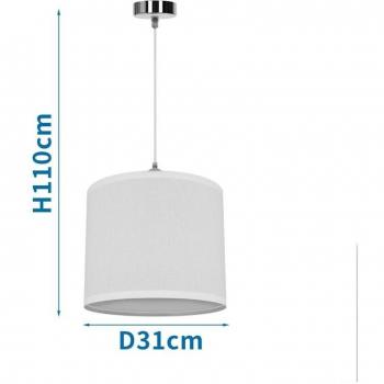 Tessuto Bianco Sospensione E27 con Design Vintage