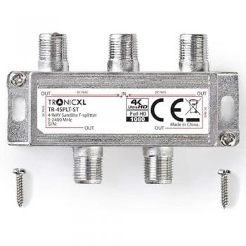 SAT F-Splitter 4-fach Antennenverteiler für HD Fernsehen