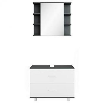Meuble de Salle de Bain Ilias – Blanc/Anthracite