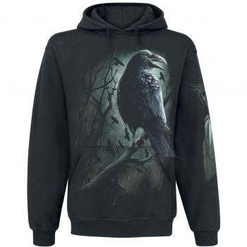 Spiral Shadow Raven Gothic Hooded Sweatshirt Black S to XXL