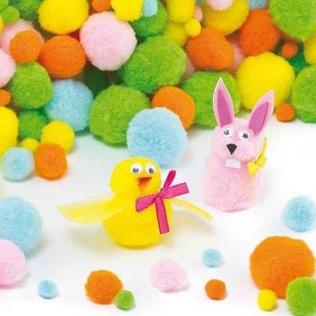 Rainbow Pastel Pom Poms Value Bundle (Pack of 200) Crafting Essentials