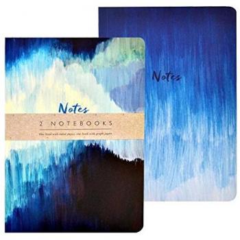 Cobalt Wave A5 Notebook Pair – Ruled & Graph Paper