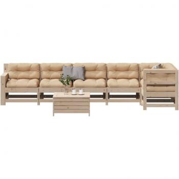 VidaXL Ormerod Gartenlounge: 7‑Teile-Set mit Kissen aus Kiefernholz
